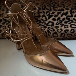 ASOS Metallic Gold Strappy Heels